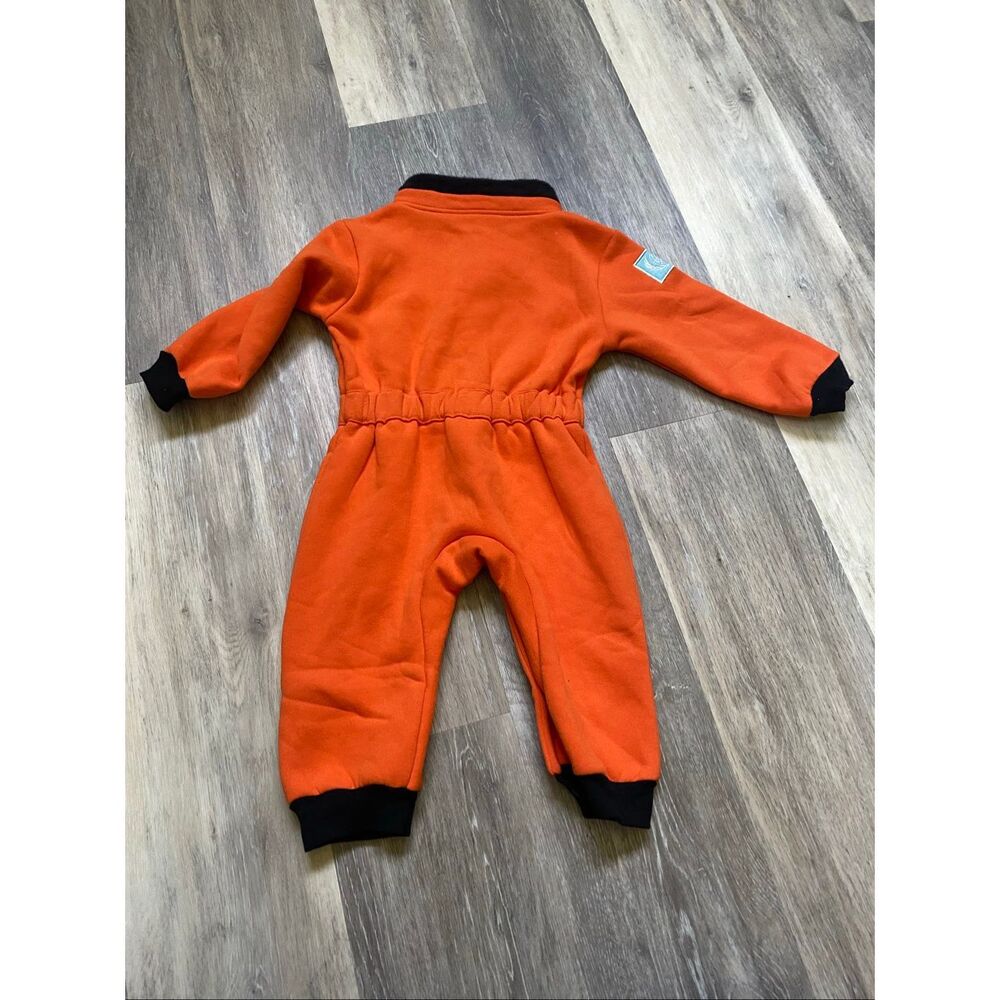 Toddler Astronaut Space Costume Jumpsuit Orange Snap Front Size 2T/3T - Picture 4 of 7